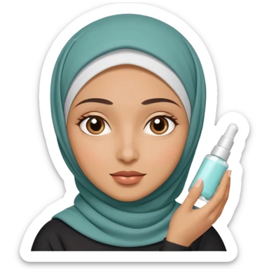 wanita berhijab lagi skincare sticker