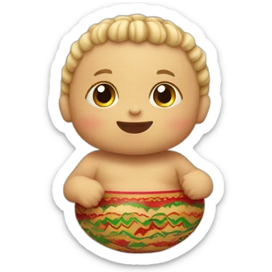 Baby shaking a Mexican rattle sticker