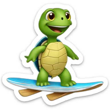 A turtle who surf sticker