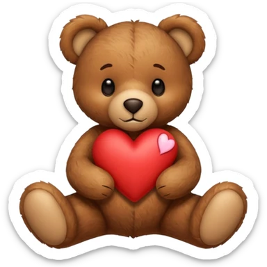 Teddy with heart on the side sticker