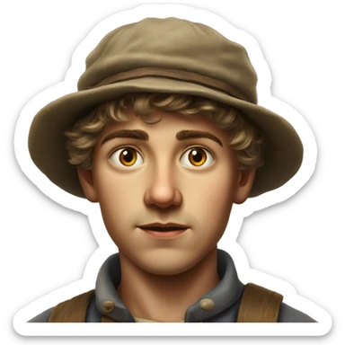 young peasant men during the 1917 revolution in Russia photorealistic serious sticker