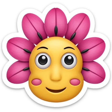 Flower with bedroom eyelashes sticker