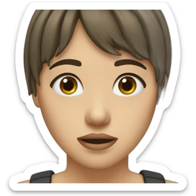 Fille frange qui pleure  sticker