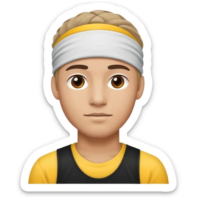 sportive man with headband sticker