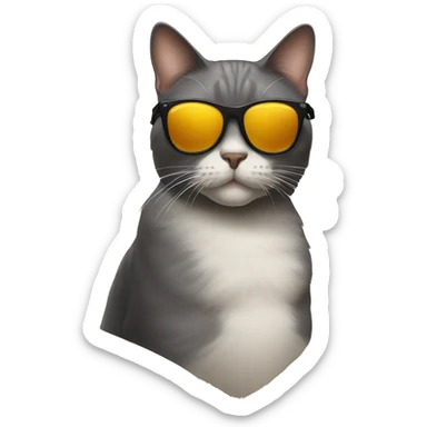 Cat with sunglasses sticker