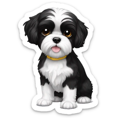 Black and white Shih Tzu Bichon mix sticker