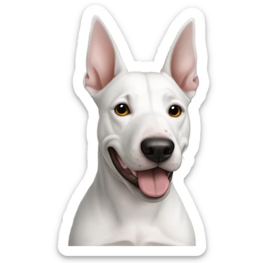 Dog bullterrier white with ear black sticker