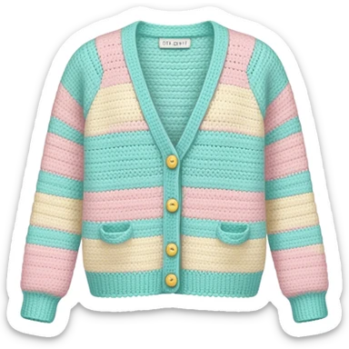 pastel crocheted cardigan sticker