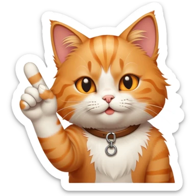 the cat gives the middle finger with his paw sticker