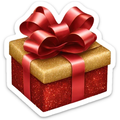 red glitter metallic confetti gift bow wrapping  sticker