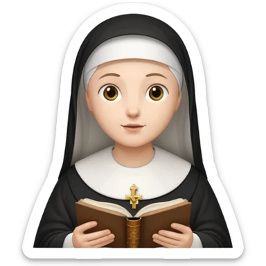 A holy nun reading the Bible  sticker