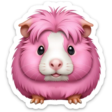 furry silly looking pink guinea pig sticker