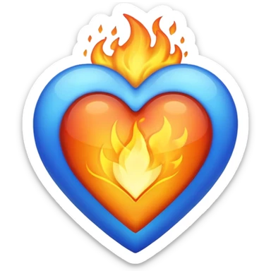 blue heart is fire emoji  sticker