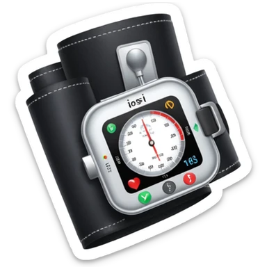 blood pressure cuff dial wrapped around upper arm sticker