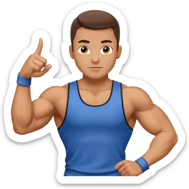 Gym trainer pointing at the camera sticker