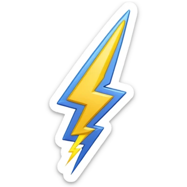 Exclamation point with lightning bolt instead of stick sticker