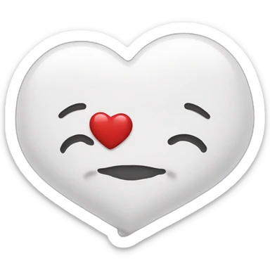 kisses with a white heart sticker