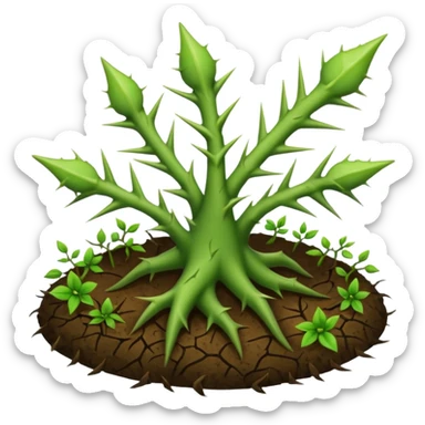 green thorns sprouting from the ground like vines sticker