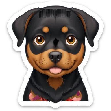 Rottie mix cute black dog skinny slim sticker