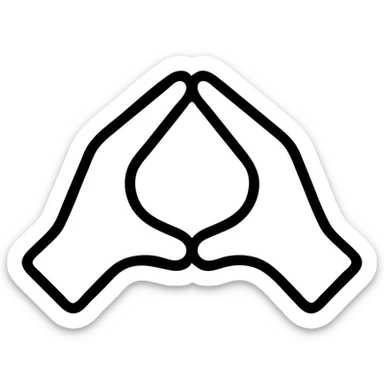 hands forming a Merkel-Raute gesture, fingers touching to create a diamond shape, clear and recognizable, minimalistic icon style sticker