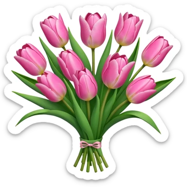Bouquet of pink tulips sticker