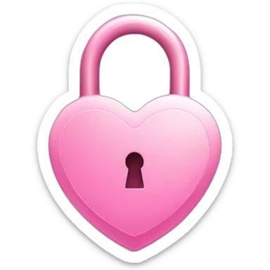 Pink Heart shaped lock sticker
