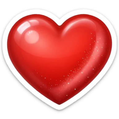 Red heart with sparkles sticker