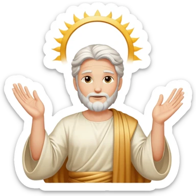 the god from heaven holds out his hand sticker