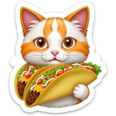 Gato comiendo tacos  sticker