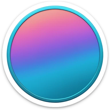 
coin color in in gradient of turquoise, blue, pink, purple, and coral metal texture
Rotate coin 90 degree  3d effect sticker