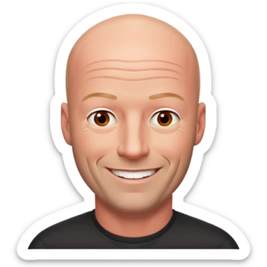 Alan Shearer bald looking older and a bit reder sticker