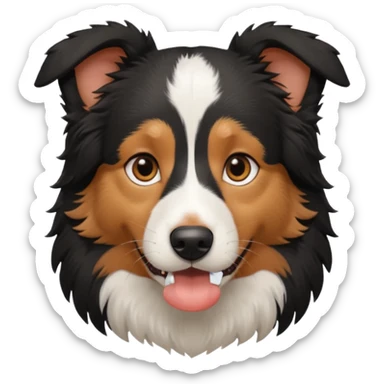 border collie black fur with brown on the eyebrows and neck sticker