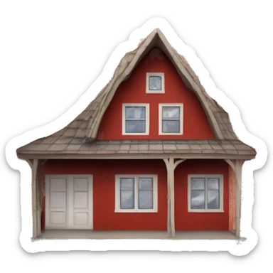 Gaudí red and white checker board walls house sticker