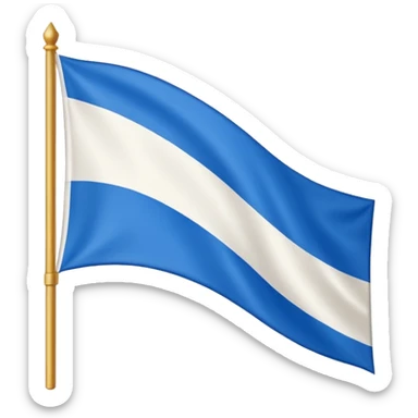 Hazme la bandera blanca con una franja azul de punta izquierda arriba a punta derecha abajo sticker