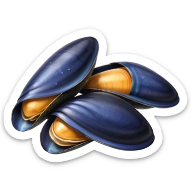 mussels, group of three sticker