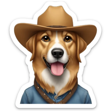 chien avec un chapeau de cowboy sticker