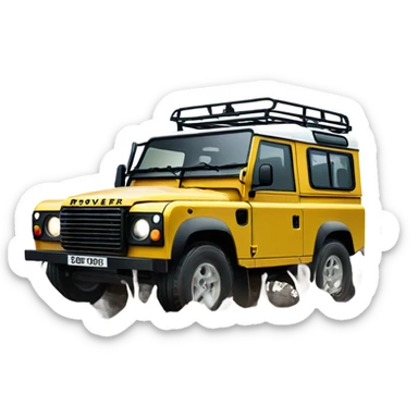 A Land Rover traversing mud sticker
