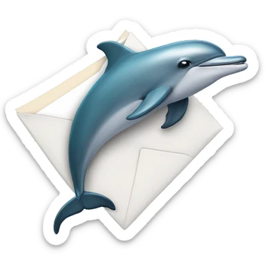 Dolphin holding an envelope sticker