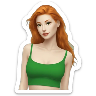 Rousse crop top vert sticker