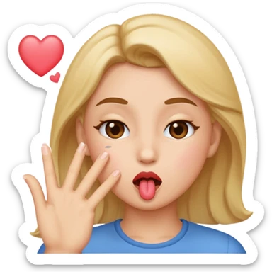 blow kiss and winky  sticker