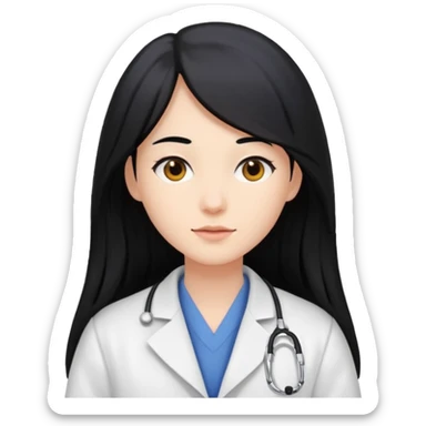 second year of medicine, but avatar with long black hair sticker