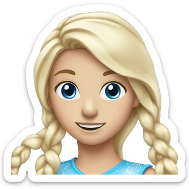 Ice skating blonde blue eyed girl sticker