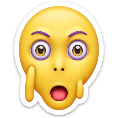Wide eyes / Shadow to represent fear. make it a yellow emoji with purple sweat coming down the head sticker