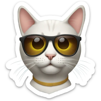 Cat with sunglasses sticker