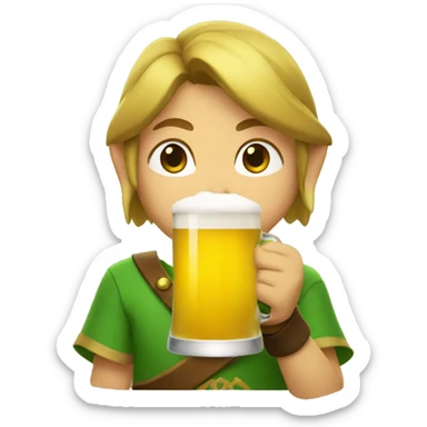 Zelda drinking a beer   sticker