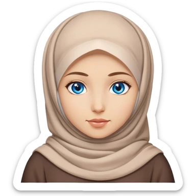 Turkish beautiful finish Konya girl blue eyes with hijab and cultured dress sticker