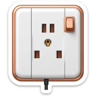 electrical installation emoji: wall socket, plug, and some wires, clear and simple style sticker