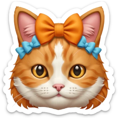 cat with bow on head sticker