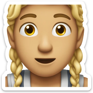 Una cara mirando hacia arriba y silbando  sticker