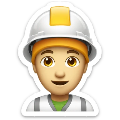 A braver white skin with a construction hat sticker